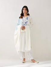 Off White Kurta with embroidered yoke