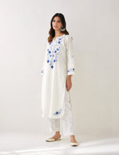 Off White Kurta with embroidered yoke