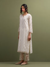 Ivory Mul Chanderi Kurta and pant set with dupatta