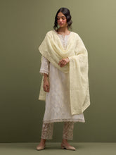 Ivory Mul Chanderi Kurta and pant set with dupatta
