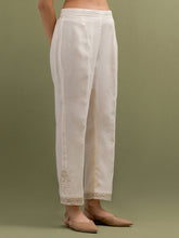 Ivory Mul Chanderi high low Kurta, pant and  dupatta set