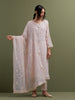 Pink Mul Chanderi Kurta and pant set with dupatta