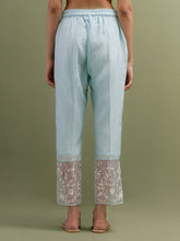 Blue Mul Chanderi Kurta and pant set with dupatta