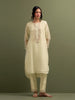 Yellow Mul Chanderi high low Kurta and pant set