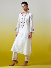 Placket embroidered kurta with pant