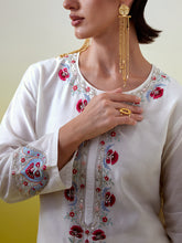 Placket embroidered kurta with pant