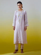 Placket embroidered kurta with pant