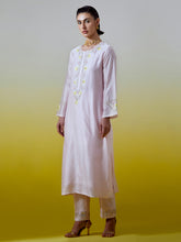 Placket embroidered kurta with pant