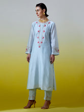 Placket embroidered kurta with pant