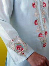 Placket embroidered kurta with pant
