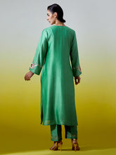 Placket embroidered kurta with pant
