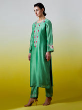 Placket embroidered kurta with pant