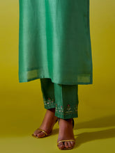 Placket embroidered kurta with pant