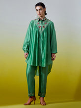 High Low Shirt with pintucks and pant