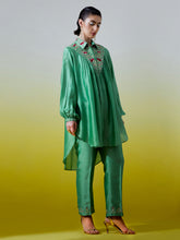 High Low Shirt with pintucks and pant
