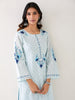 Light Blue embroidered kurta with plackett