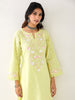 Yellow Kurta with embroidered yoke