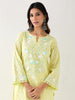 Yellow Kurta with embroidered yoke