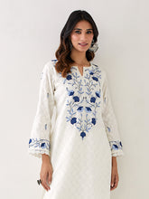 Off White Kurta with embroidered yoke