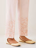 Light Pink palazzo with embroidered hem