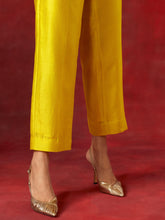 Yellow embroidered yoke kurta set