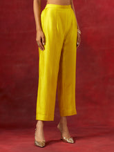 Yellow embroidered yoke kurta set