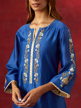 Blue round hem kurta set