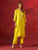 Yellow round hem kurta set