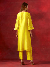 Yellow round hem kurta set