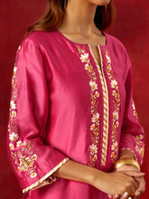 Fuchsia round hem kurta set