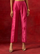 Fuchsia round hem kurta set