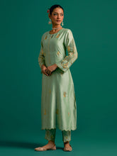 Green all over motifs kurta