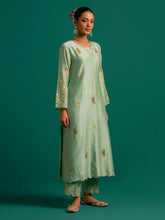 Green all over motifs kurta
