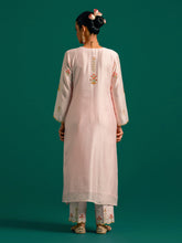 Pink V neck kurta