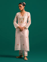 Pink V neck kurta