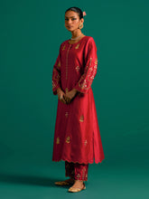 Red all over motifs kurta