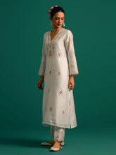 Off White V neck kurta