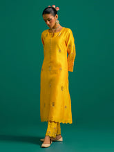 Yellow all over motifs kurta