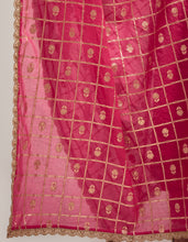 Zari motifs dupatta with lace