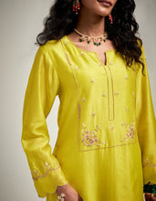 Embroidered yoke kurta and pant