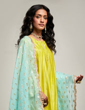 Zari motifs dupatta with lace