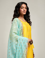 Zari motifs dupatta with lace