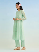 Green gather kurta with pant