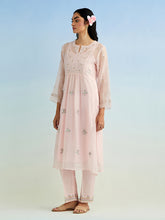 Pink gather kurta with pant
