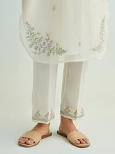 Ivory golden striped sleeves kurta with pant and dupatta