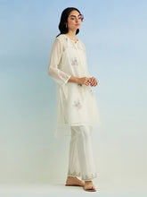 Ivory high low round hem kura with pant