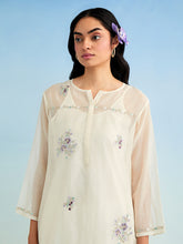 Ivory high low round hem kura with pant