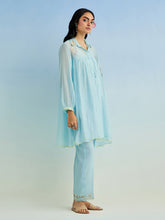 Blue short collar kurta and pant