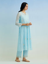 Blue gather kurta with pant