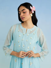 Blue gather kurta with pant